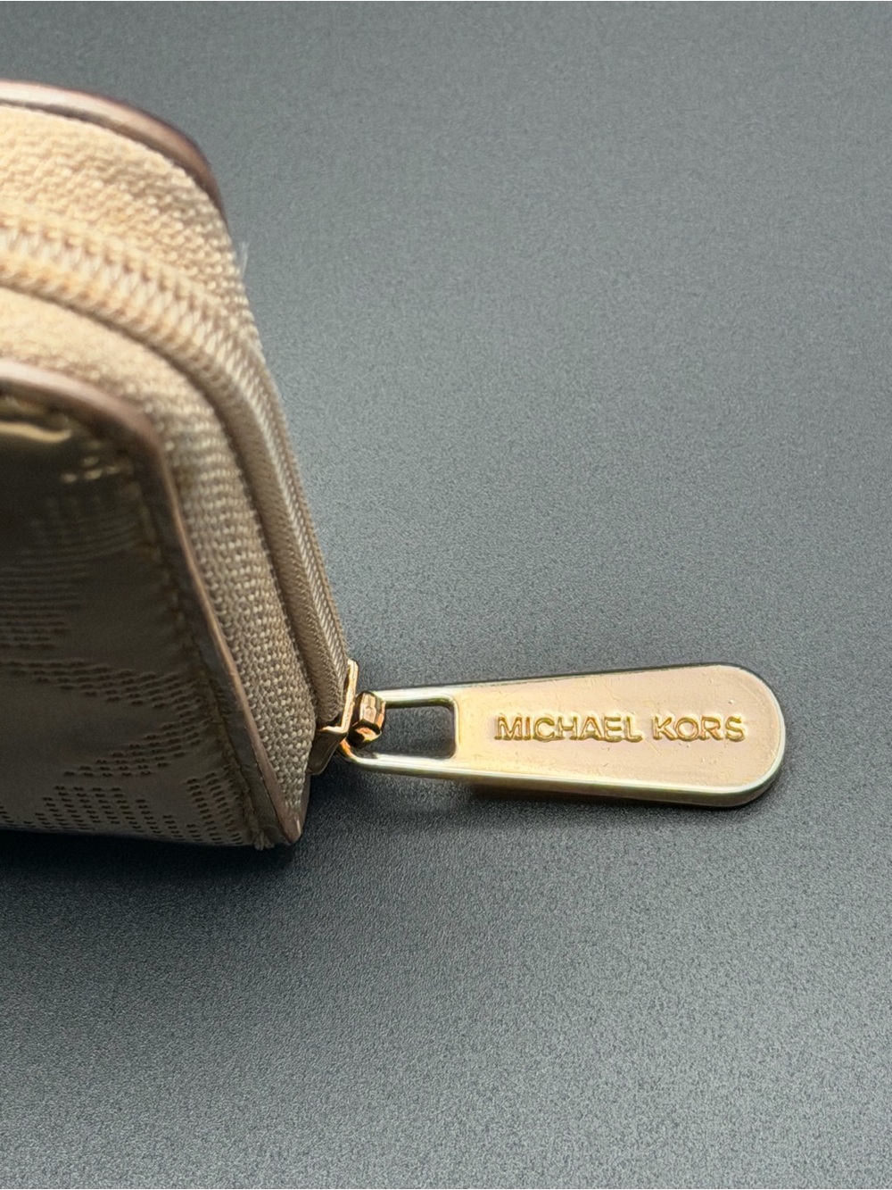Michael Kors Metallic Gold MK Logo Zip Around Continental Wallet - Picture 4 of 11